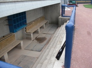 Visitors Dugout...Sits very low into ground